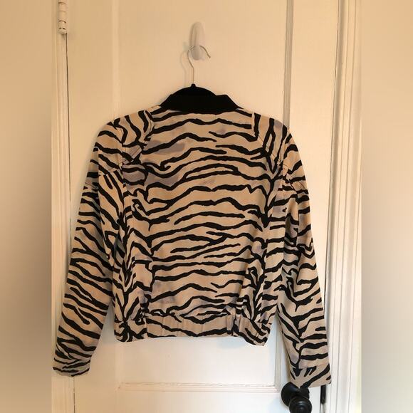 Rebecca Taylor Tiger-Striped Silk Bomber Jacket - Picture 6 of 10